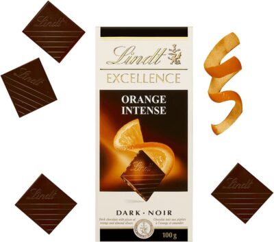 Lindt Amargo com Pedaços de Laranja e Lascas de Amêndoas Excellence Caixa 100g Lindt