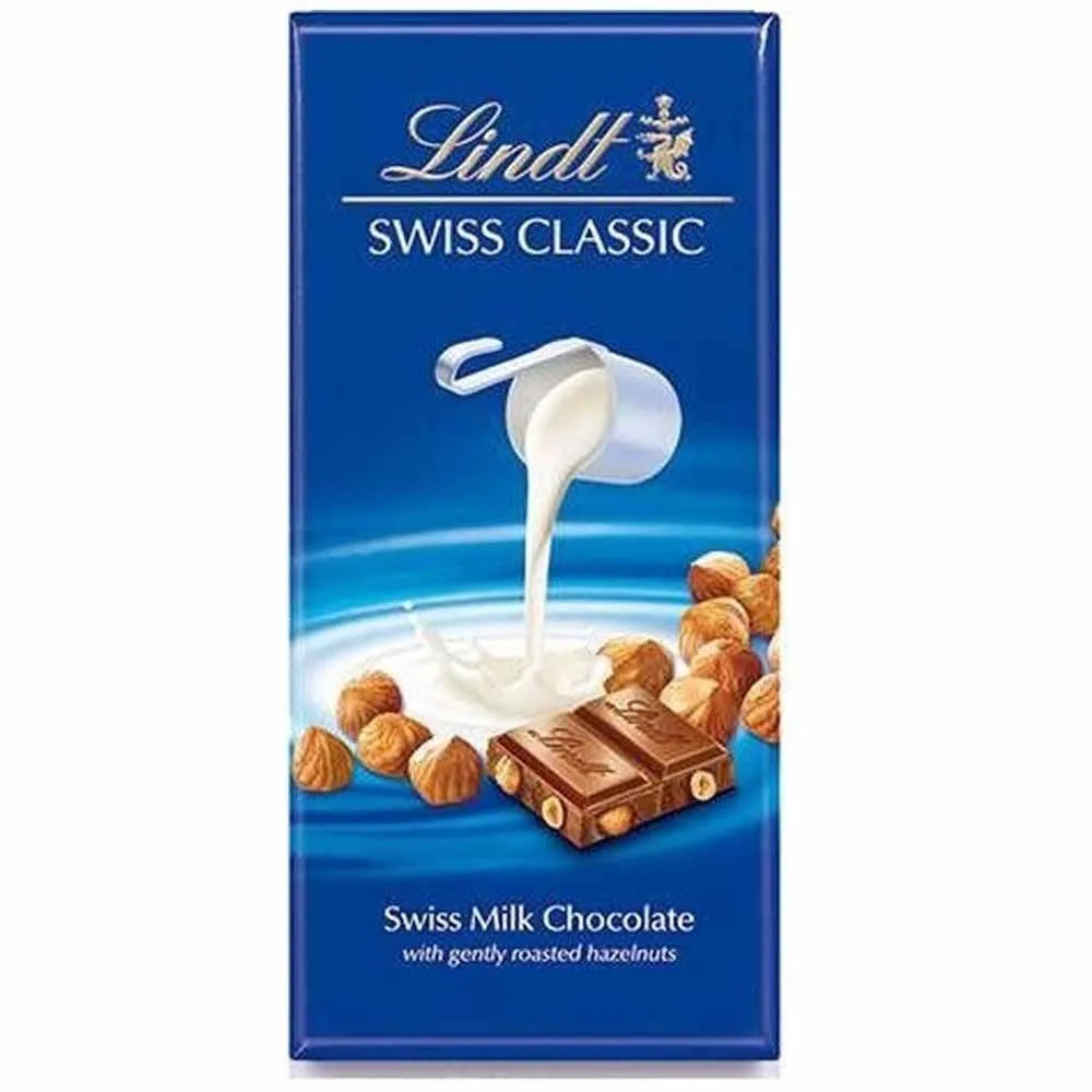 Chocolate Swiss Classic Milk Hazelnut Avelã LINDT 100 gr